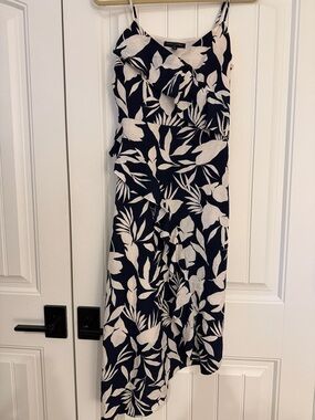Banana Republic Navy and White Floral Slip Dress